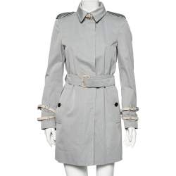 مملوكة مسبقًا Burberry Grey Cotton Rochester Belted Trench Coat M