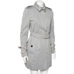 مملوكة مسبقًا Burberry Grey Cotton Rochester Belted Trench Coat M