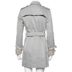مملوكة مسبقًا Burberry Grey Cotton Rochester Belted Trench Coat M