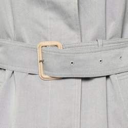 مملوكة مسبقًا Burberry Grey Cotton Rochester Belted Trench Coat M