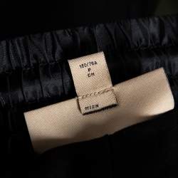 مملوكة مسبقًا بنطلون رياضي بربري صناعي أسود قصات متباينة تفاصيل حواف شعار الماركة مقاس صغير - سمول 