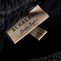 مملوكة مسبقًا بنطلون رياضي بربري صناعي أسود قصات متباينة تفاصيل حواف شعار الماركة مقاس صغير - سمول 