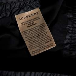 مملوكة مسبقًا بنطلون رياضي بربري صناعي أسود قصات متباينة تفاصيل حواف شعار الماركة مقاس صغير - سمول 