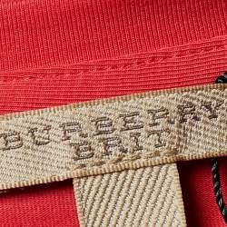 مملوكة مسبقًا Burberry Brit Pink Cotton Check Sleeve Cuff Detail Crewneck T-Shirt M