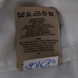 Pre Owned Burberry White Cotton Button Front Belted Shirt Dress S