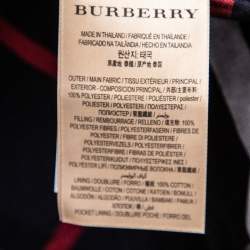 Pre Owned فيست بربري تريكو مضلع خامة صناعية أزرق كحلي بياقة مزينة مقاس كبير جدًا - إكس لارج