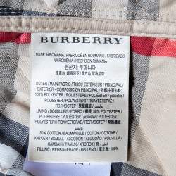 Pre Owned Burberry Beige Synthetic Quilted Button Front Jacket S