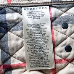 Burberry Brit Brown Quilted Synthetic Zip Front Jacket XS