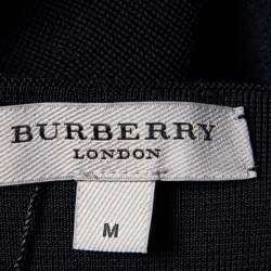 مملوكة مسبقًا Burberry Black Knit Fringed A-Line Dress M
