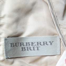 Pre Owned Burberry  Brit Cream Synthetic Quilted Button Front Jacket M