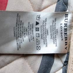 Pre Owned Burberry  Brit Cream Synthetic Quilted Button Front Jacket M