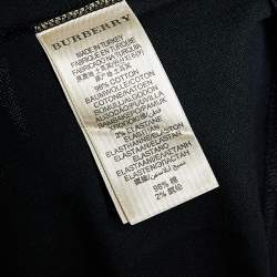 Pre Owned Burberry Brit Black Cotton Pique Puff Sleeve Polo T-Shirt M