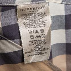 Pre Owned Burberry Beige Nova Check Cotton Button Front Shirt L