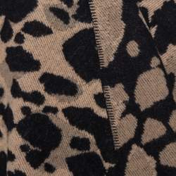 مملوكة مسبقًا Burberry Camel Brown & Black Wool Whipstitch Trimmed Cape One Size 