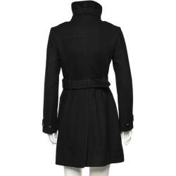 Pre Owned Burberry Brit Black Wool & Cashmere Belted Coat S