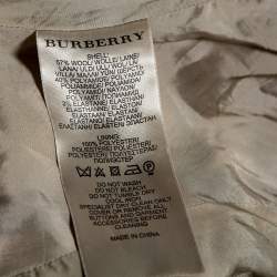 Pre Owned Burberry Brit Beige Checkered Wool Button Front Belted Dress M