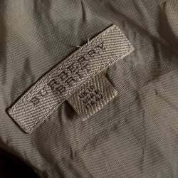 Pre Owned Burberry Brit Beige Checkered Wool Button Front Belted Dress M
