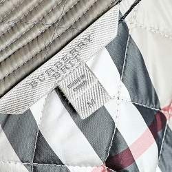 Pre Owned Burberry Brit Taupe Quilted Synthetic Button Front Jacket M