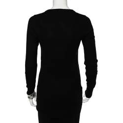 Pre Owned Burberry Brit Black Cashmere Button Front Cardigan XS