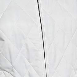Burberry White Quilted Synthetic Zip Front Jacket S 