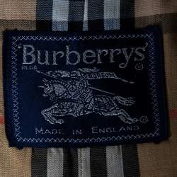 مملوكة مسبقًا معطف بربري ترنش قطن بيج بصفين أزرار مقاس كبير - لارج