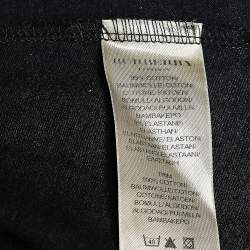 Burberry Grey Cotton Knit Long Sleeve Button Front Top M