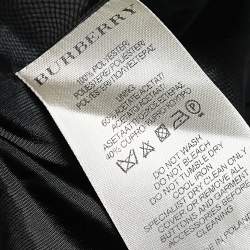 Pre Owned معطف بربري قماش التفتا بطبعة كاروهات وزهور رصاصي مقاس متوسط - ميديوم