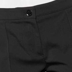 Pre Owned بنطلون بربري صوف أسود بقصة عادية مقاس صغير - سمول