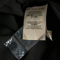 Pre Owned بنطلون بربري صوف أسود بقصة عادية مقاس صغير - سمول