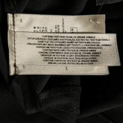 Pre Owned بنطلون بربري صوف أسود بقصة عادية مقاس صغير - سمول