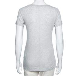 Pre Owned Burberry Brit White Cotton Knit V-Neck T-Shirt XS