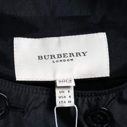 Pre Owned Burberry Black Synthetic Double Breasted Belted Mini Dress S