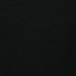 Pre Owned Burberry Black Wool Knit Embellished Pocket Detail V-Neck Sweater L