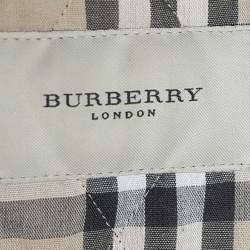 Pre Owned Burberry Vintage Navy Blue Quilted Sleeveless Button Front Jacket M