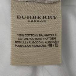 Pre Owned Burberry White Check Printed Cotton Round Neck T-Shirt L