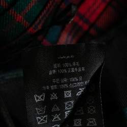 Pre Owned Burberry Multicolor Checkered Wool Buckle & Slit Detailed Pleated Skirt M