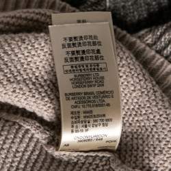 Pre Owned Burberry Brit Beige Housecheck Knit Crew Neck Short Sleeve Top M