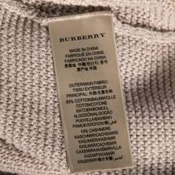 Pre Owned Burberry Brit Beige Housecheck Knit Crew Neck Short Sleeve Top M