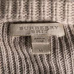 Pre Owned Burberry Brit Beige Housecheck Knit Crew Neck Short Sleeve Top M
