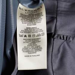 Pre Owned Burberry Grey Cotton Short Sleeve Button Front Shirt Dress M