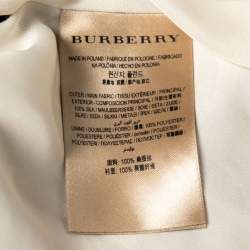 Pre Owned Burberry Multicolor Scarf Print Silk Pleated Long Sleeve Midi Dress M