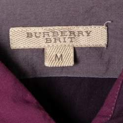 Burberry Purple Nova Check Cotton Button Front Shirt M