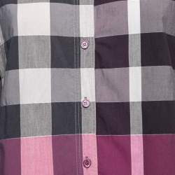 Burberry Purple Nova Check Cotton Button Front Shirt M