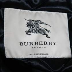 مملوكة مسبقًا Burberry Black Gabardine Double Breasted Belted Trench Coat S