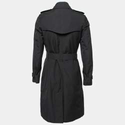 مملوكة مسبقًا Burberry Black Gabardine Double Breasted Belted Trench Coat S