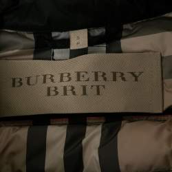 Pre Owned Burberry Brit Black Synthetic Sleeveless Padded Jacket S