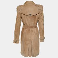 Pre Owned Burberry Prorsum Beige Suede Trench Coat M