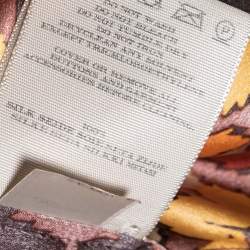 Burberry Brown Leaves Print Silk Button Front Blouse M