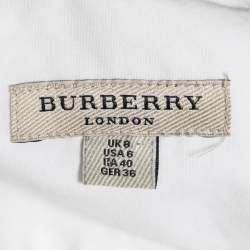 Pre Owned Burberry White Cotton Button Front Shirt S