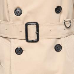 Pre Owned Burberry Beige Cotton Double Breasted Belted Trench Coat M